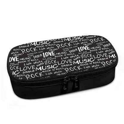 Black And White Rock And Roll Print Insulin Cooler Travel Case