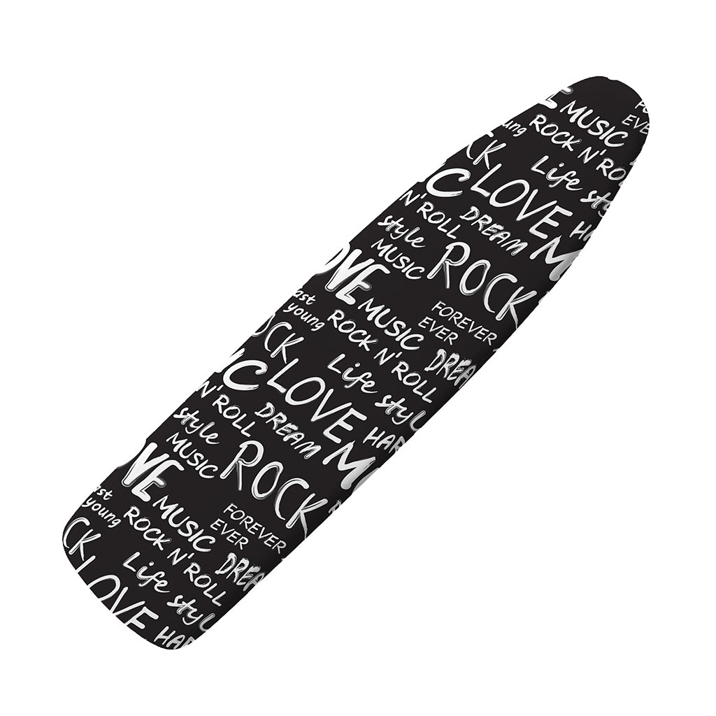 Black And White Rock And Roll Print Ironing Board Cover