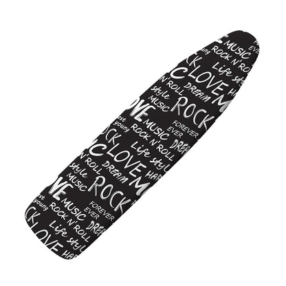 Black And White Rock And Roll Print Ironing Board Cover