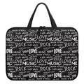 Black And White Rock And Roll Print Laptop Sleeve With Handle