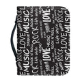 Black And White Rock And Roll Print Leather Bible Cover