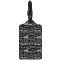 Black And White Rock And Roll Print Luggage Tag