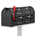 Black And White Rock And Roll Print Mailbox Cover