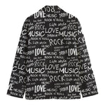 Black And White Rock And Roll Print Men's Blazer