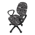 Black And White Rock And Roll Print Office Chair Cover