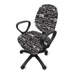 Black And White Rock And Roll Print Office Chair Cover
