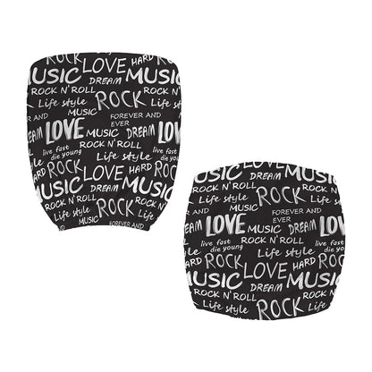 Black And White Rock And Roll Print Office Chair Cover