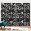 Black And White Rock And Roll Print Pencil Pleat Curtains