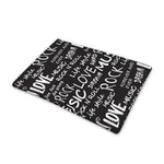Black And White Rock And Roll Print Pet Cooling Mat Cover