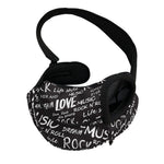 Black And White Rock And Roll Print Pet Sling Carrier