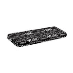 Black And White Rock And Roll Print Piano Keyboard Cover