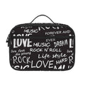 Black And White Rock And Roll Print Portable Lunch Bag