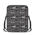 Black And White Rock And Roll Print Rectangular Crossbody Bag