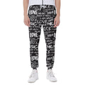 Black And White Rock And Roll Print Joggers
