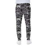 Black And White Rock And Roll Print Scuba Joggers