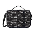 Black And White Rock And Roll Print Shoulder Strap Bible Bag