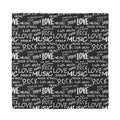 Black And White Rock And Roll Print Silk Bandana