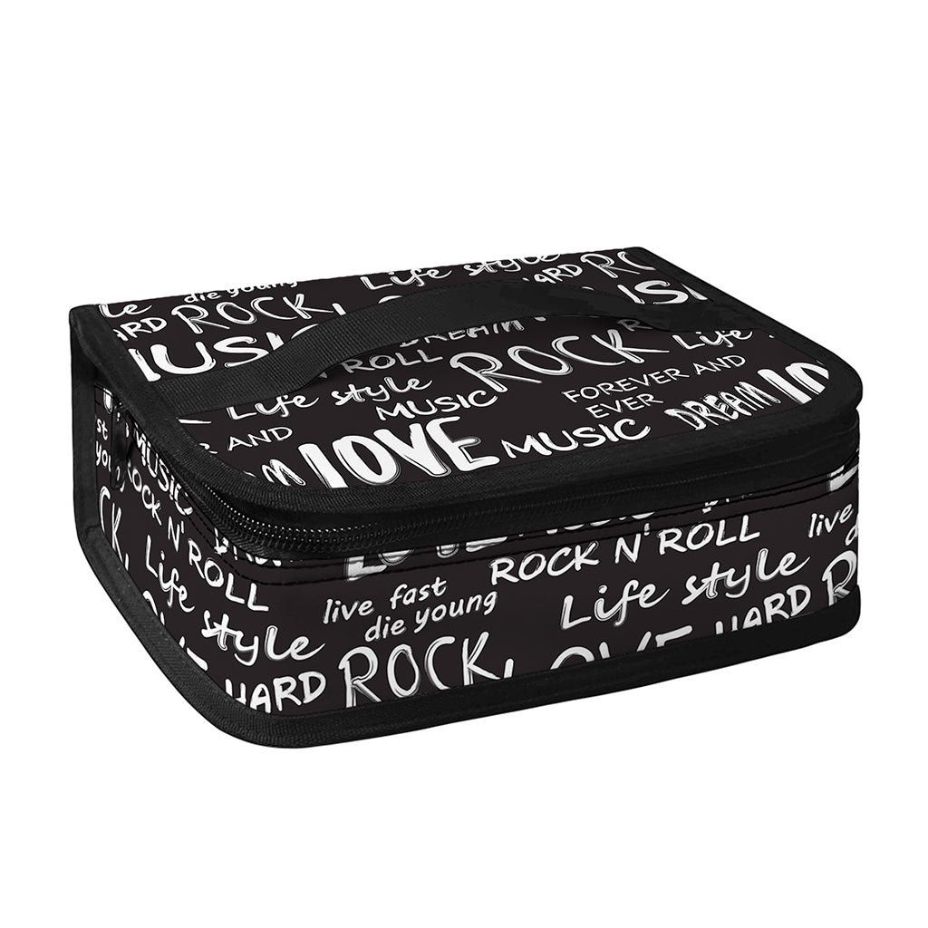 Black And White Rock And Roll Print Small Lunch Bag