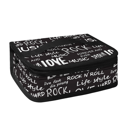 Black And White Rock And Roll Print Small Lunch Bag