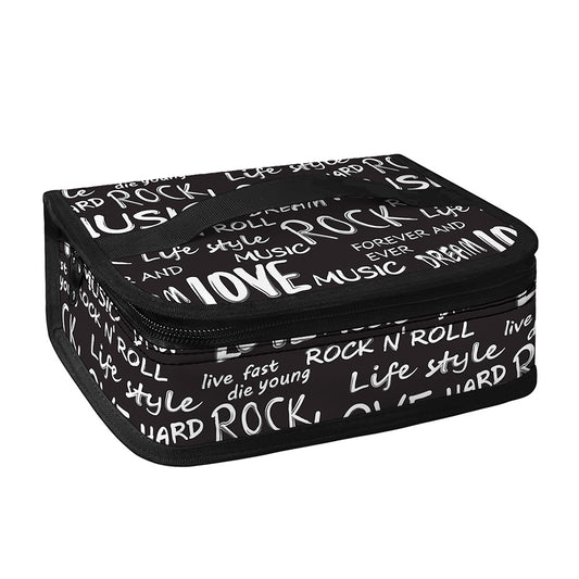 Black And White Rock And Roll Print Small Lunch Bag