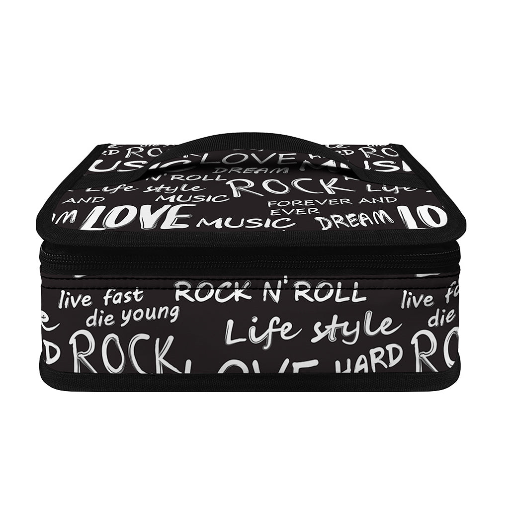 Black And White Rock And Roll Print Small Lunch Bag