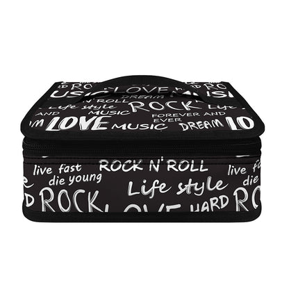 Black And White Rock And Roll Print Small Lunch Bag