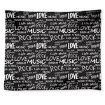 Black And White Rock And Roll Print Tapestry