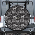 Black And White Rock And Roll Print Tire Cover With Camera Hole