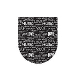 Black And White Rock And Roll Print Toilet Lid Cover