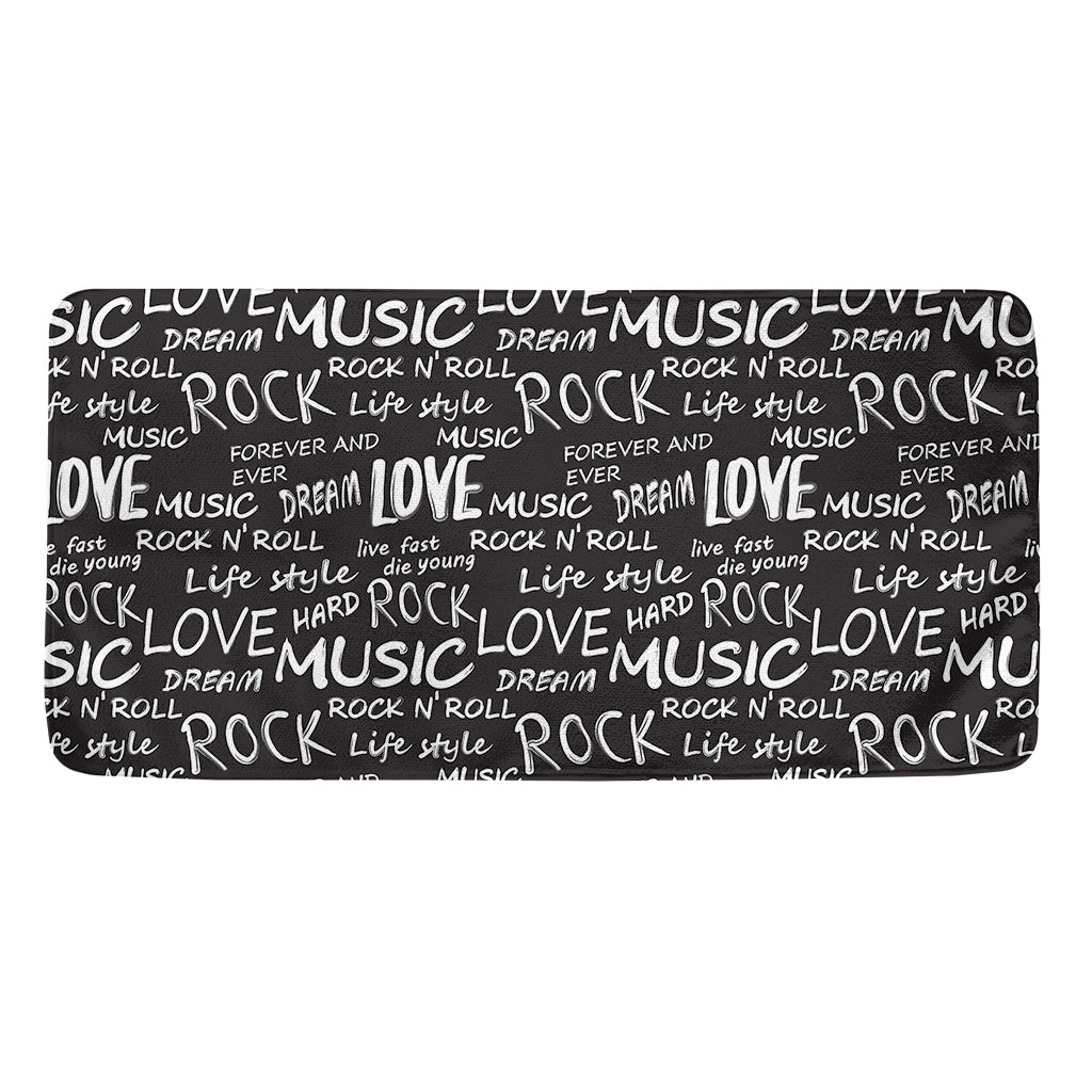 Black And White Rock And Roll Print Towel