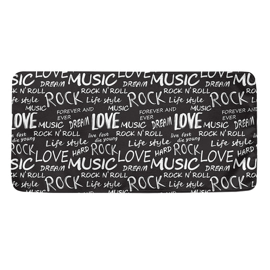 Black And White Rock And Roll Print Towel