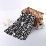 Black And White Rock And Roll Print Towel