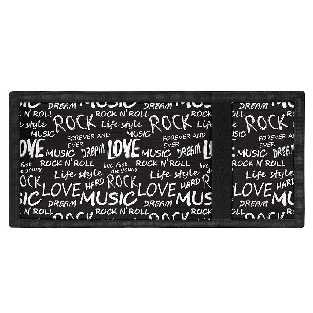 Black And White Rock And Roll Print Trifold Wallet