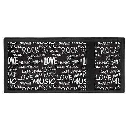 Black And White Rock And Roll Print Trifold Wallet