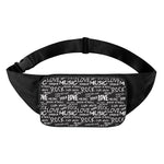 Black And White Rock And Roll Print Waist Bag