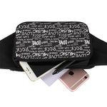 Black And White Rock And Roll Print Waist Bag