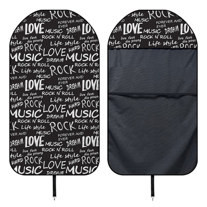 Black And White Rock And Roll Print Waterproof Car Seat Cover