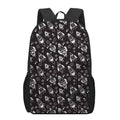 Black And White Rocket Pattern Print 17 Inch Backpack