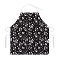 Black And White Rocket Pattern Print Adjustable Apron