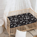 Black And White Rocket Pattern Print Baby Crib Sheet