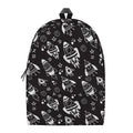 Black And White Rocket Pattern Print School Backpack