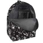 Black And White Rocket Pattern Print Backpack