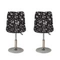 Black And White Rocket Pattern Print Bar Stool Covers