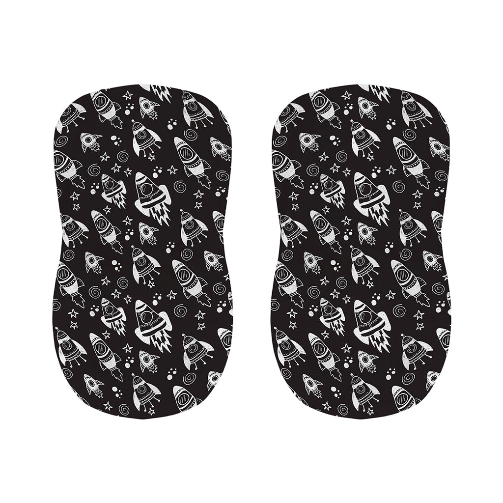 Black And White Rocket Pattern Print Bar Stool Covers