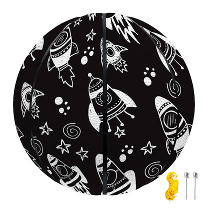 Black And White Rocket Pattern Print Basketball