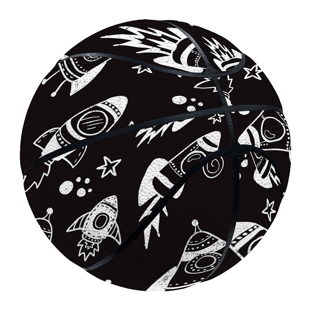 Black And White Rocket Pattern Print Basketball