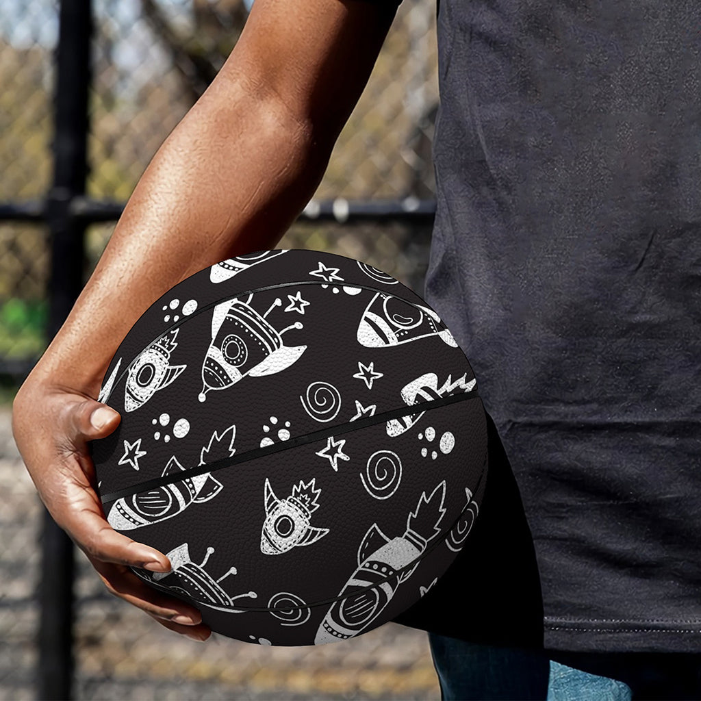 Black And White Rocket Pattern Print Basketball