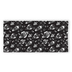 Black And White Rocket Pattern Print Beach Towel