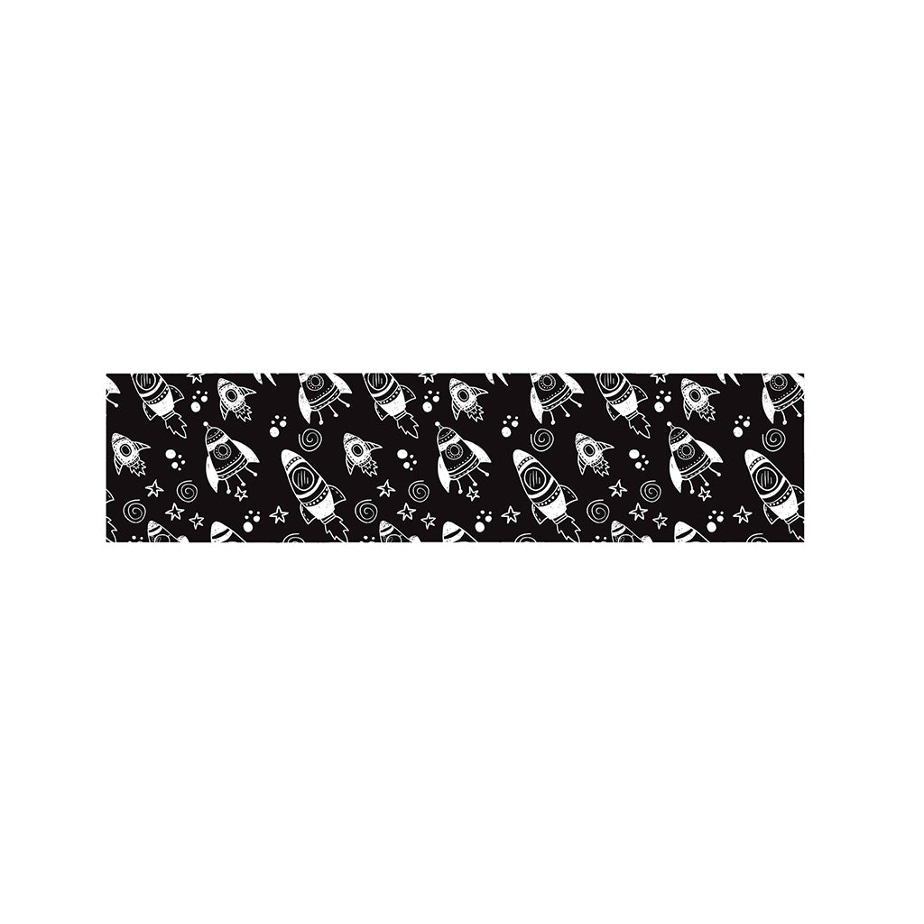 Black And White Rocket Pattern Print Bed Runner