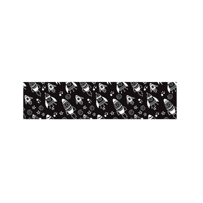 Black And White Rocket Pattern Print Bed Runner